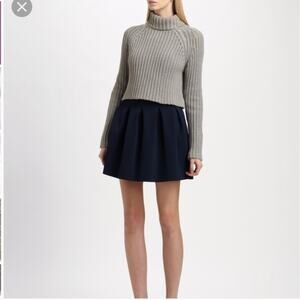 EUC $300 T Alexander Wang Gray Cableknit Chunky Pullover Turtleneck Sweater